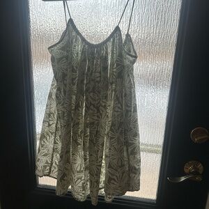 O'Neill Green Leaf Print Mini Dress